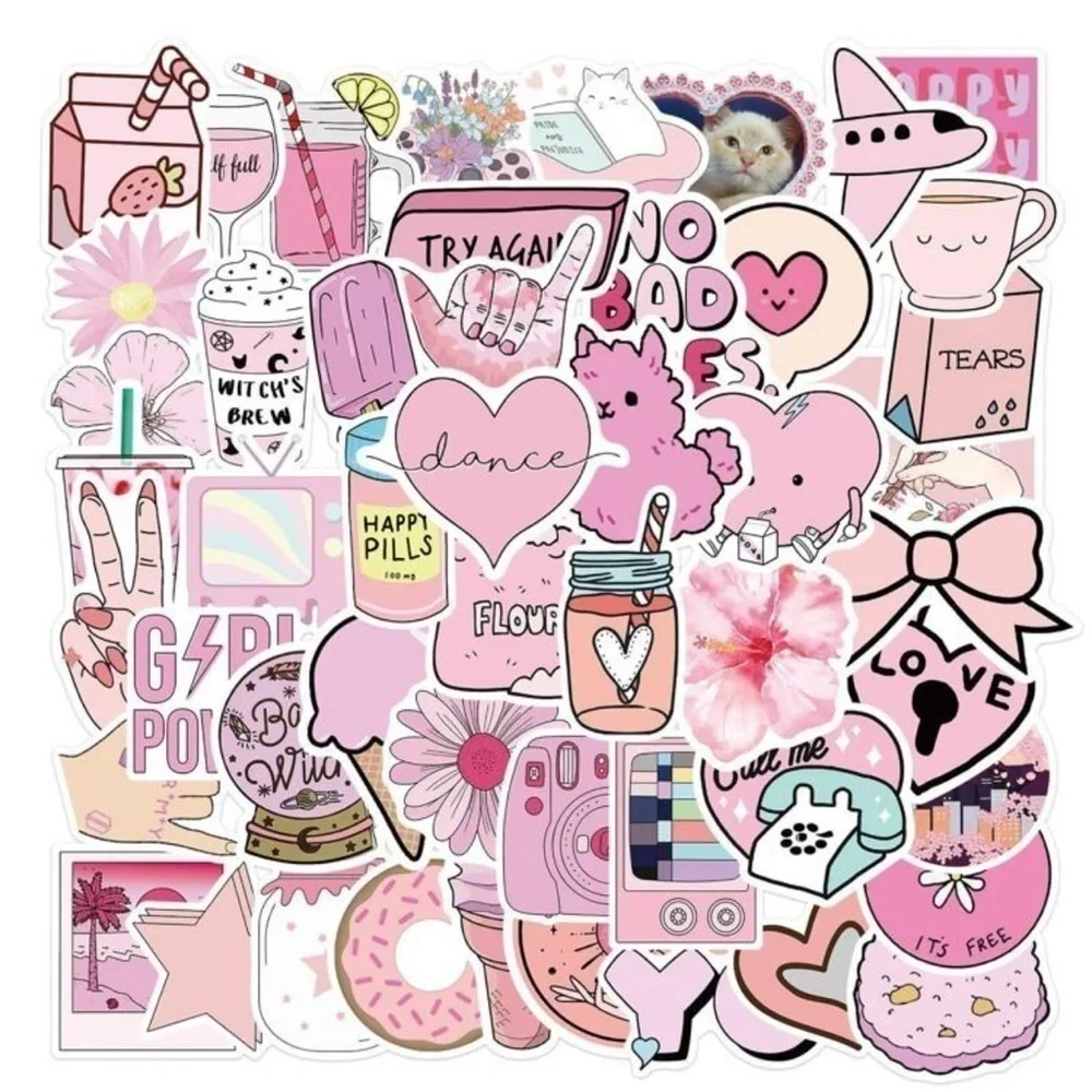 Pink Girly Attitude 12 Vinyl Stickers- Pack #62 - Picture 2 of 8